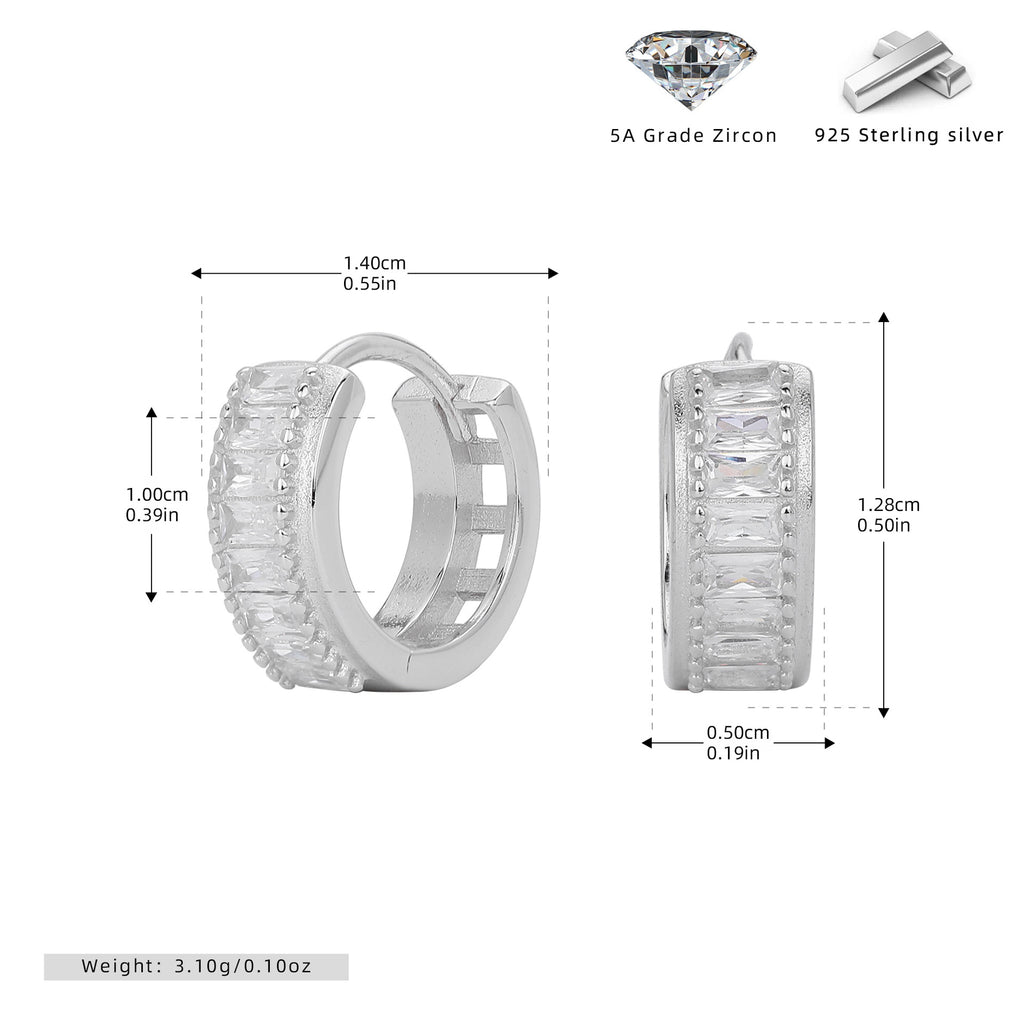 Damen Ohrstecker mit funkelndem Zirkonbesatz aus hochwertigem 925 Sterling Silber Shop Nory