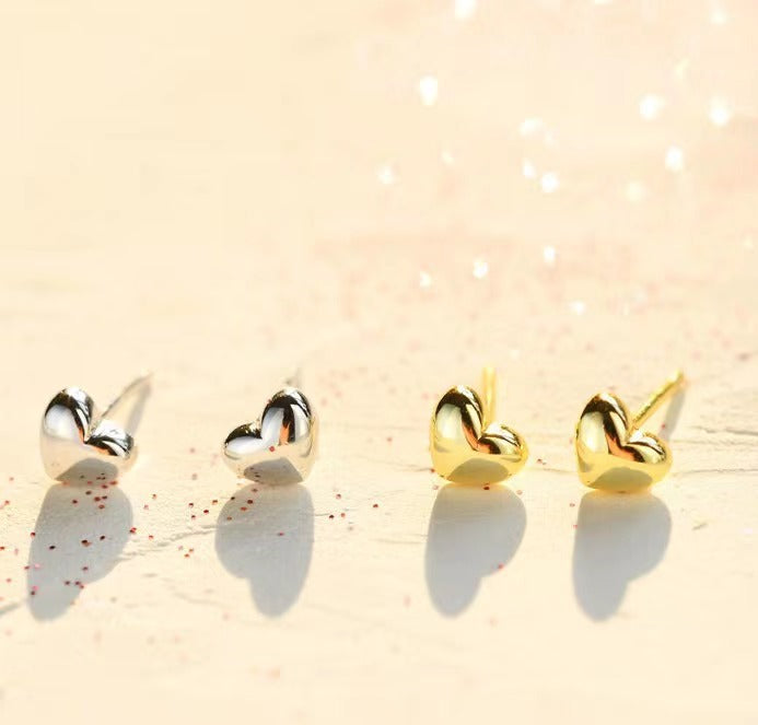 Damen Herzförmige Gold Stecker Ohrringe Shop Nory