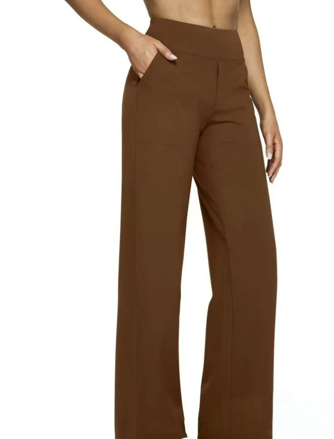 Damen Weit geschnittene Komfort-Hose mit elastischem Bund und praktischen Taschen