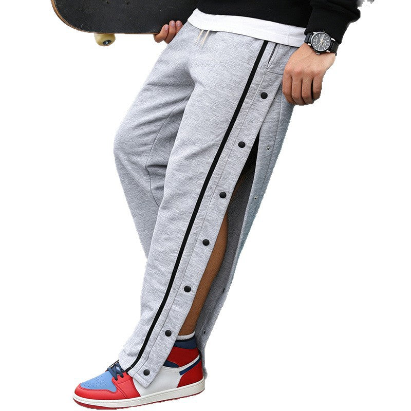Herren Sportliche Snap-Trackhose mit seitlichen Druckknopfleisten und Tunnelzug Shop Nory