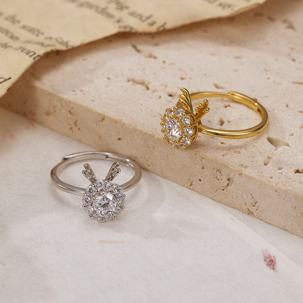 Damen Ring mit luxuriösem Zirkonia-Kristallbesatz Shop Nory