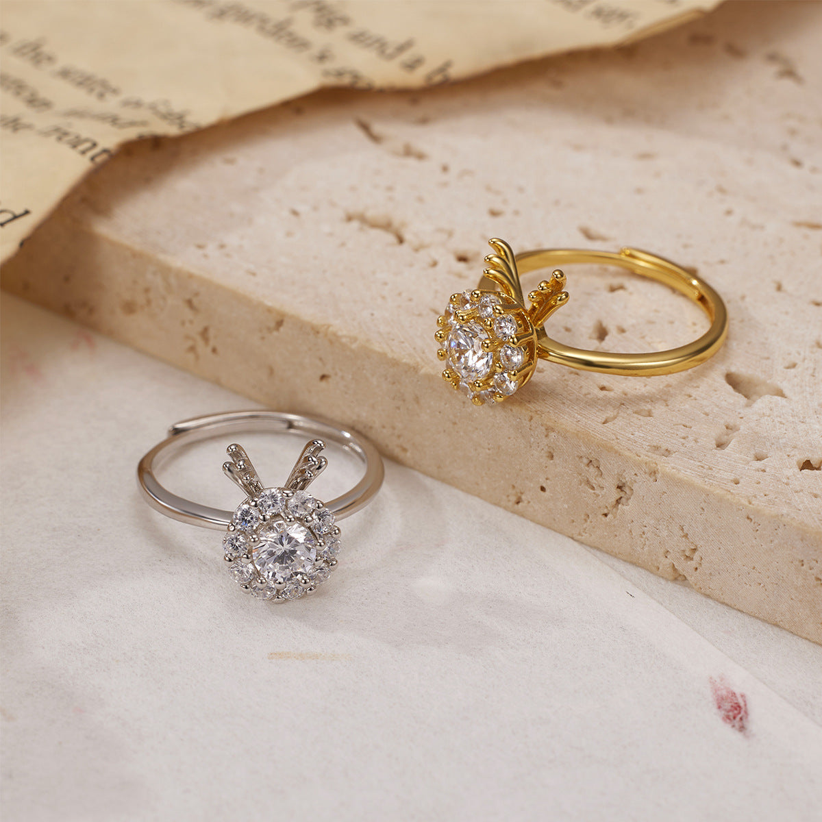 Damen Ring mit luxuriösem Zirkonia-Kristallbesatz Shop Nory