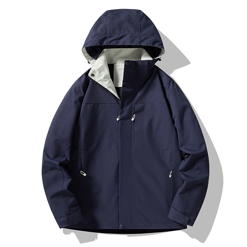 Herren Minimalistische technische Kapuzen-Softshelljacke mit mattem Finish und verdeckten Reißverschlüssen Shop Nory
