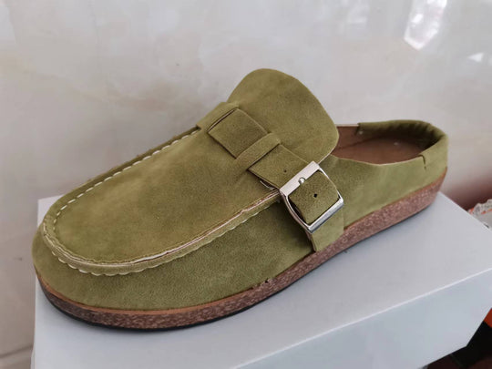 Damen Mokassin-Mule mit verstellbarer Schnalle und Kork-Plateau Shop Nory