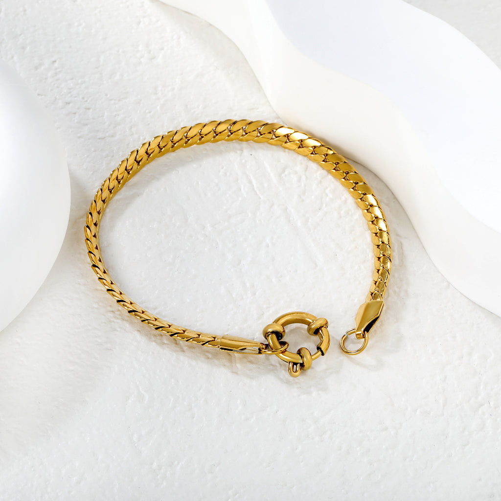 Damen edles Armkettchen mit geschwungenem Design und Perlenakzenten Shop Nory