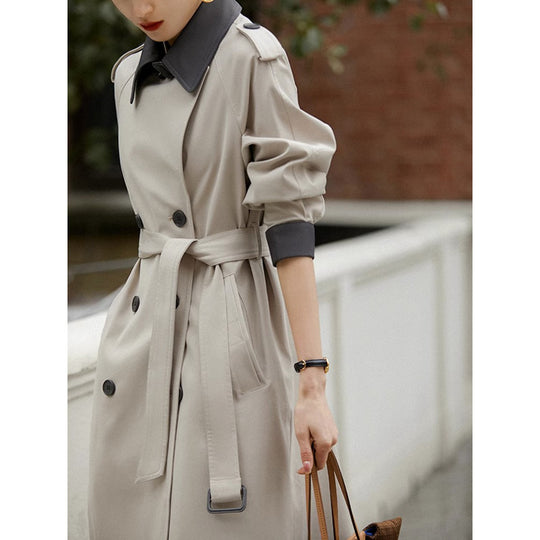 Damen Stilvolle Trenchcoat mit Taillengürtel Shop Nory