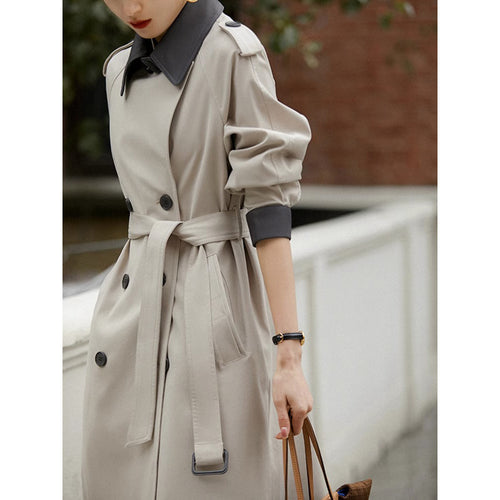 Damen Stilvolle Trenchcoat mit Taillengürtel Shop Nory