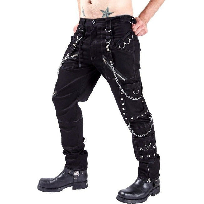 Herren Cargo-Hose mit Ketten-Details und praktischen Taschen