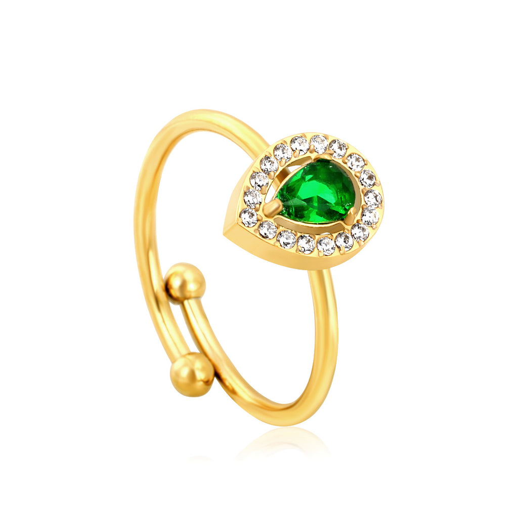 Damen Offener Ring mit modernem geschwungenem Design und verstellbarem Verschluss Shop Nory