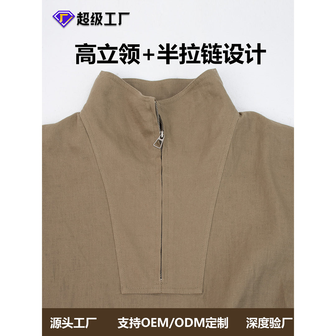 Damen Modische Langärmlige Bluse mit Stehkragen Shop Nory
