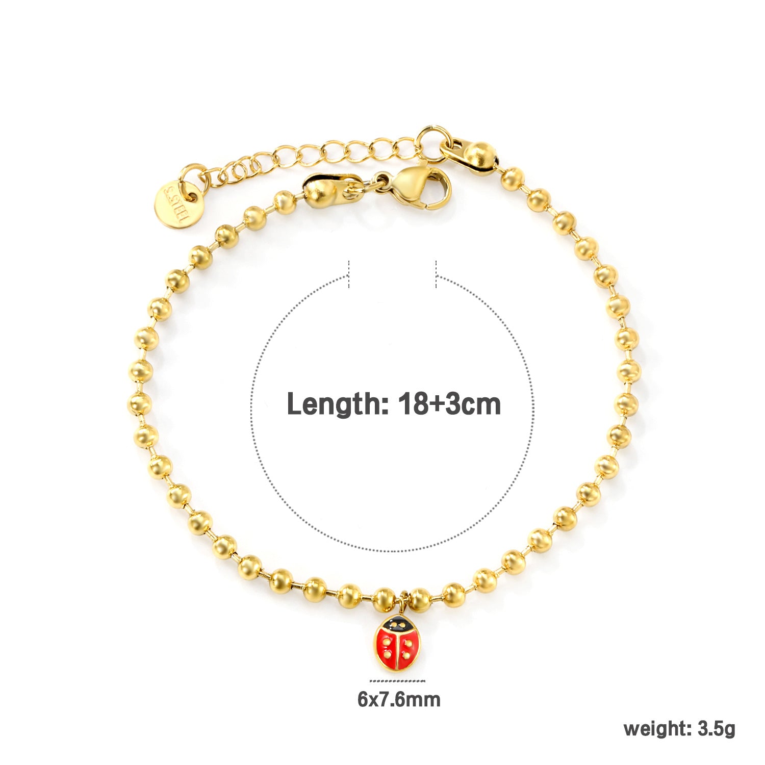Damen Armband mit bezauberndem Marienkäfer-Anhänger und stilvollem Design Shop Nory