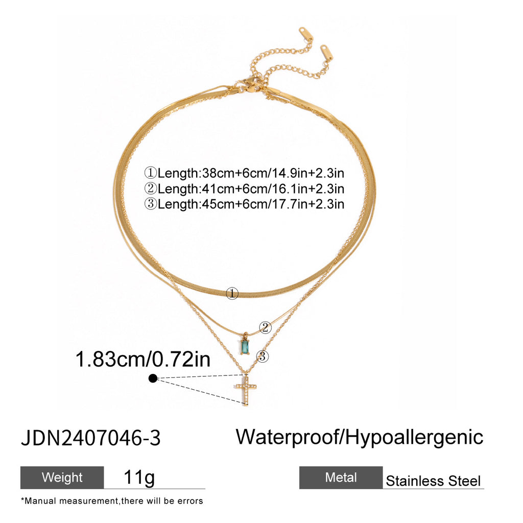 Damen Mehrlagige Halskette mit feinen goldenen Talismans und hypoallergenen Eigenschaften Shop Nory