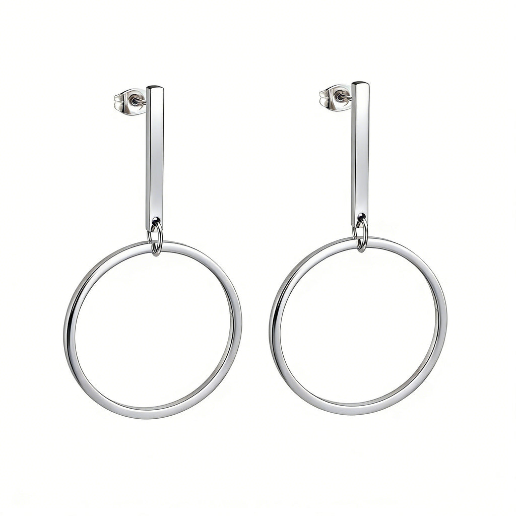 Damen Hängende Ohrringe aus hochwertigem Edelstahl mit eleganter ovaler Form Shop Nory