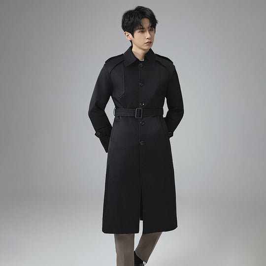 Herren Trenchcoat mit Taillengürtel, Schulterklappen und klassischer Knopfleiste Shop Nory