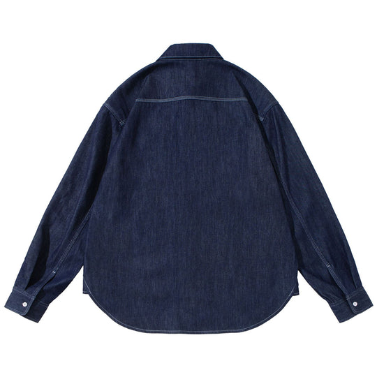 Unisex Oversize-Denim-Hemdjacke mit aufgesetzten Brusttaschen Shop Nory
