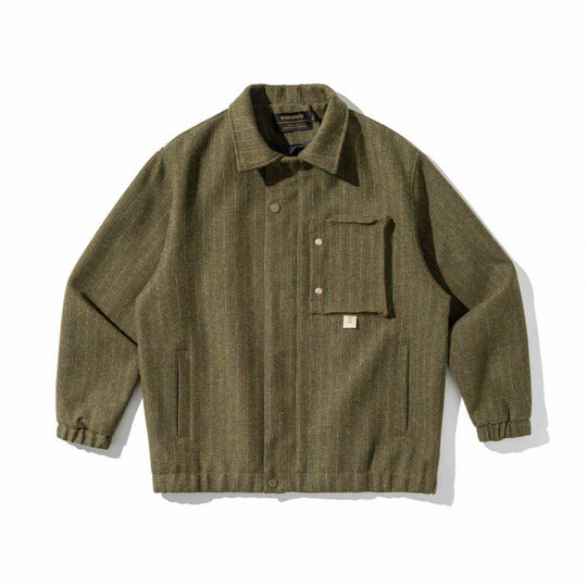Herren Kastenförmige Overshirt‑Jacke aus Wollmix mit aufgesetzter Brusttasche Shop Nory