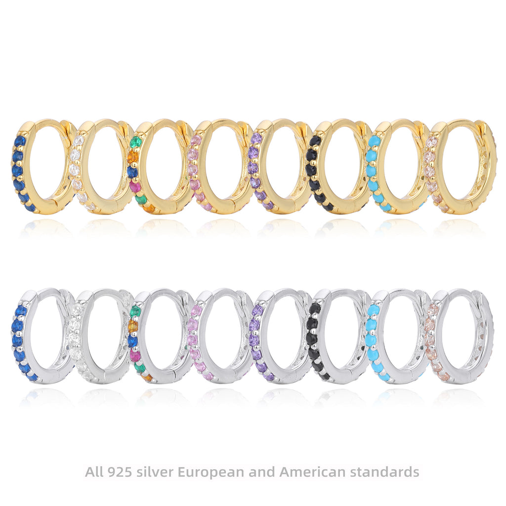 Damen Creolen mit funkelndem Zirkonbesatz aus 925 Sterling Silber Shop Nory