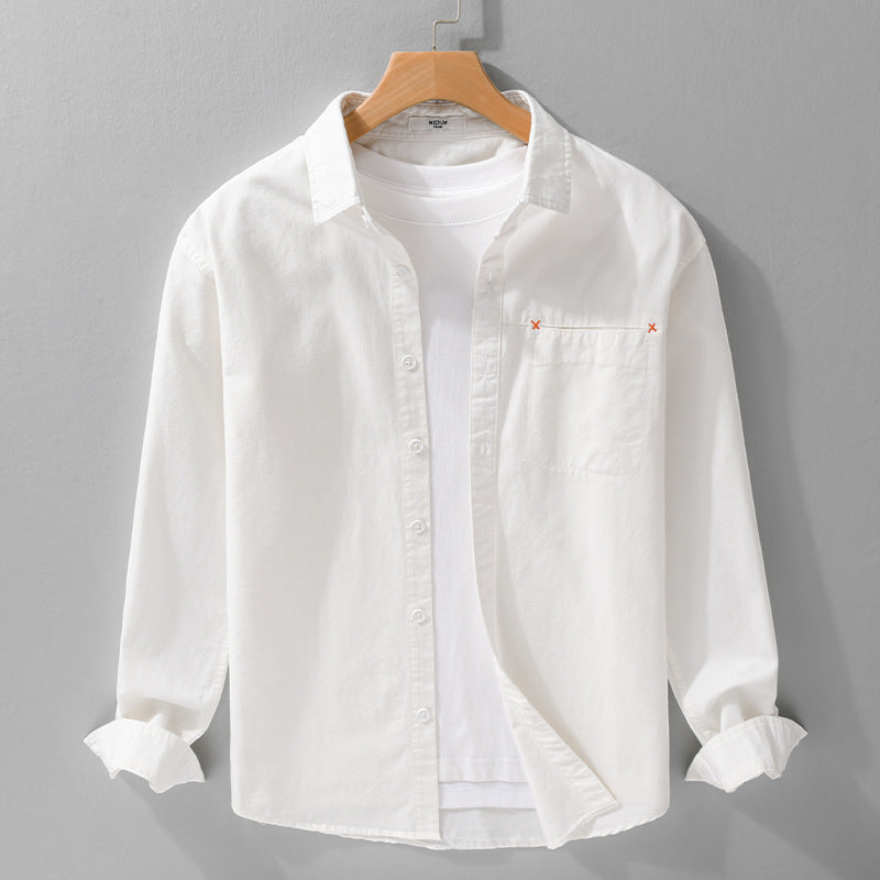 Herren Leichtes Baumwoll-Layering-Overshirt mit tonaler Brusttasche und Soft‑Touch‑Finish Shop Nory