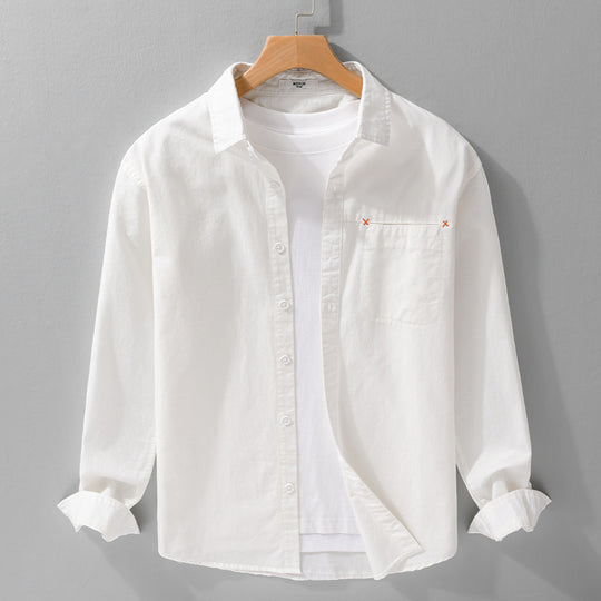 Herren Leichtes Baumwoll-Layering-Overshirt mit tonaler Brusttasche und Soft‑Touch‑Finish Shop Nory