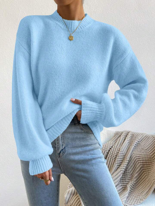 Damen Oversize Feinstrickpullover mit angedeutetem Mohair‑Effekt und verlängerten Rippbündchen Shop Nory