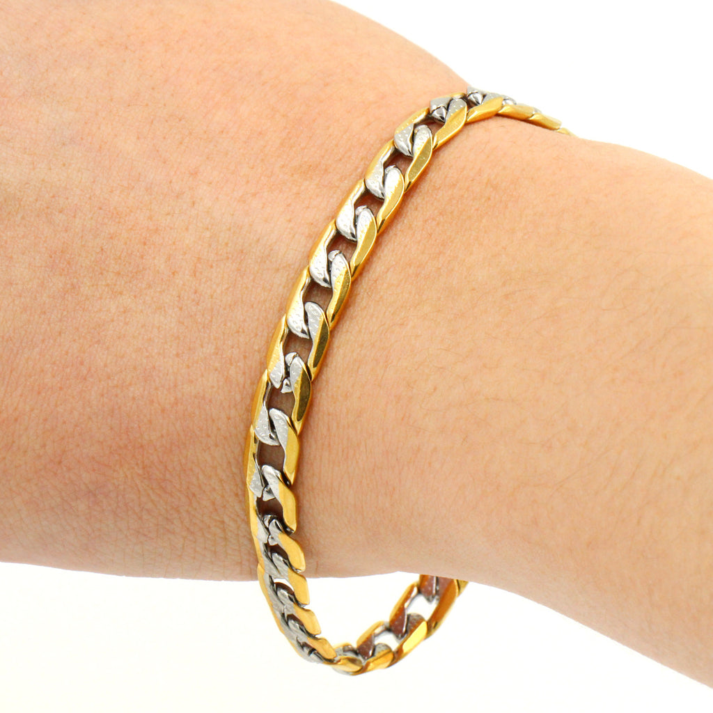 Damen Edelstahl Armband mit goldplattierten Akzenten Shop Nory