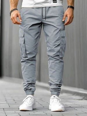 Herren Cargo-Jogginghose mit multifunktionalen Klapp- & Reißverschlusstaschen, elastischem Bund und tapered Bein Shop Nory