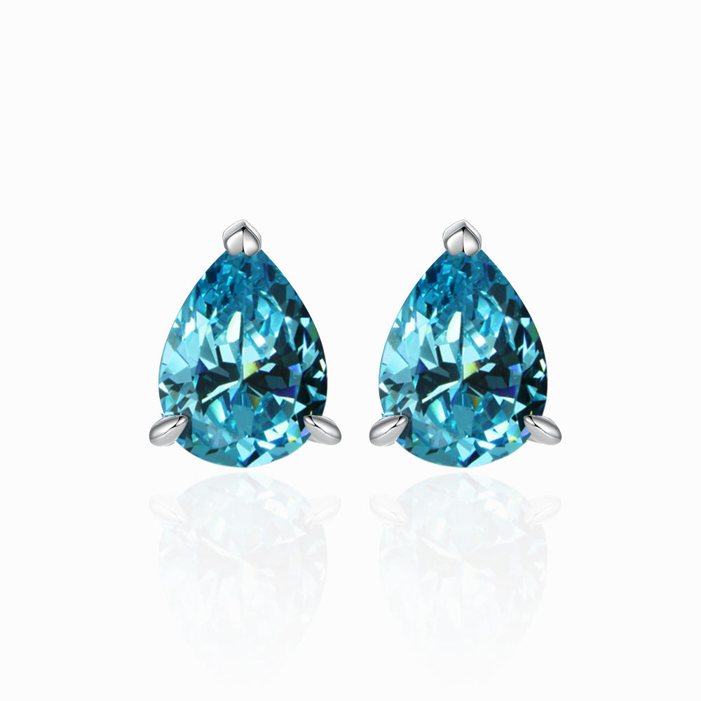 Damen Ohrstecker mit tropfenförmigem Edelstein und hochwertigem Zirkonia-Besatz Shop Nory