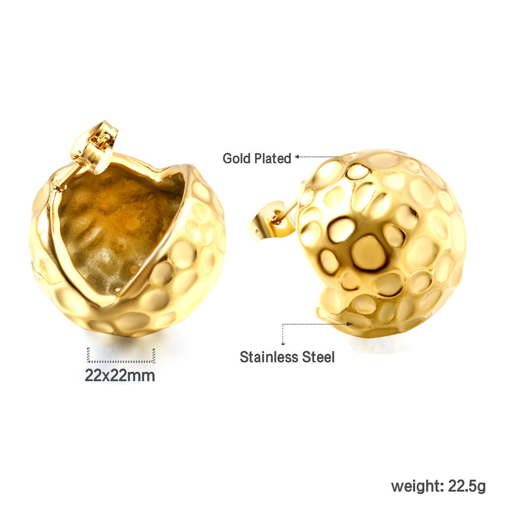 Damen Hängende Ohrstecker mit goldplattiertem Design und strukturierter Oberfläche Shop Nory