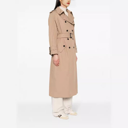 Damen Trenchcoat im Maxilänge mit doppelreihiger Knopfleiste und Taillengürtel Shop Nory