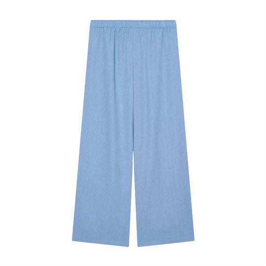 Damen Weite Palazzo-Hose mit elastischem Bund und fließendem Leinenmix Shop Nory