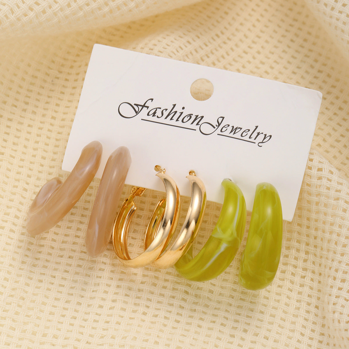 Damen Ohrringe Set mit eleganten marmorierten und goldfarbenen Akzenten Shop Nory