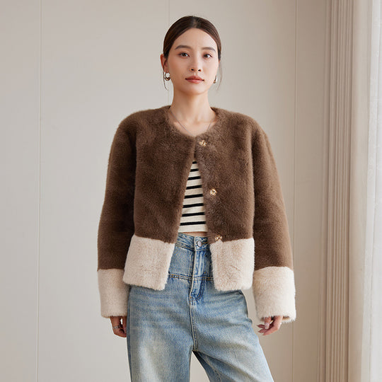 Damen Flauschige Kurzjacke Shop Nory
