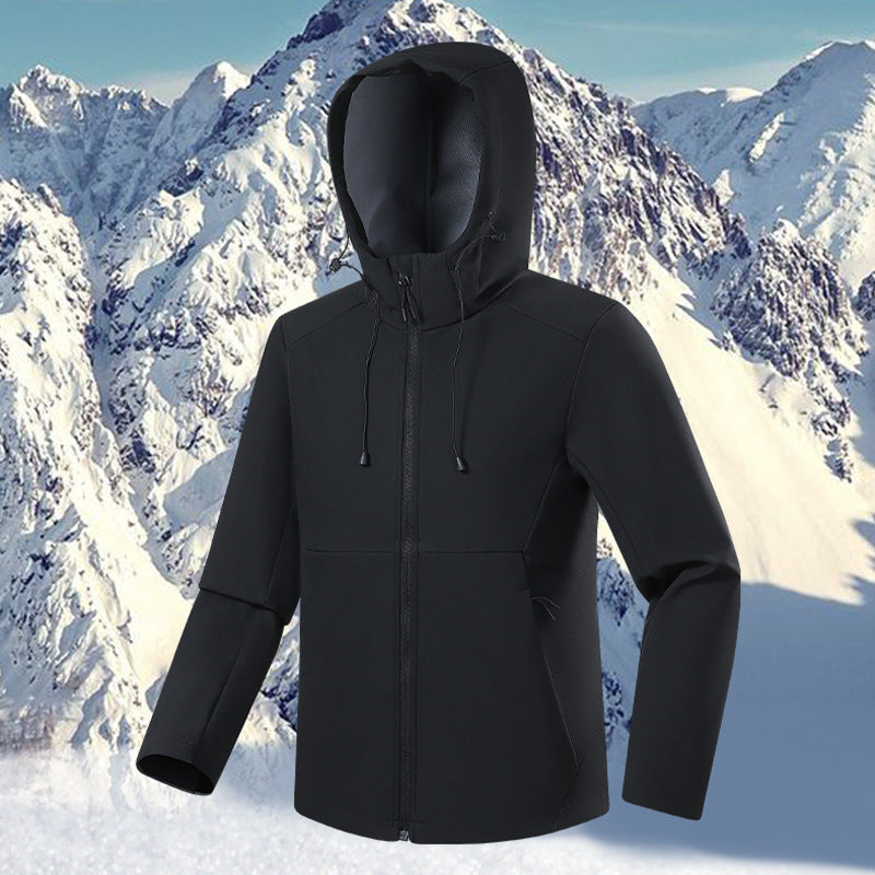 Herren Atmungsaktive Softshell-Fleecejacke mit mehrlagiger Membran, ergonomischem Schnitt und verstellbarer Kapuze Shop Nory