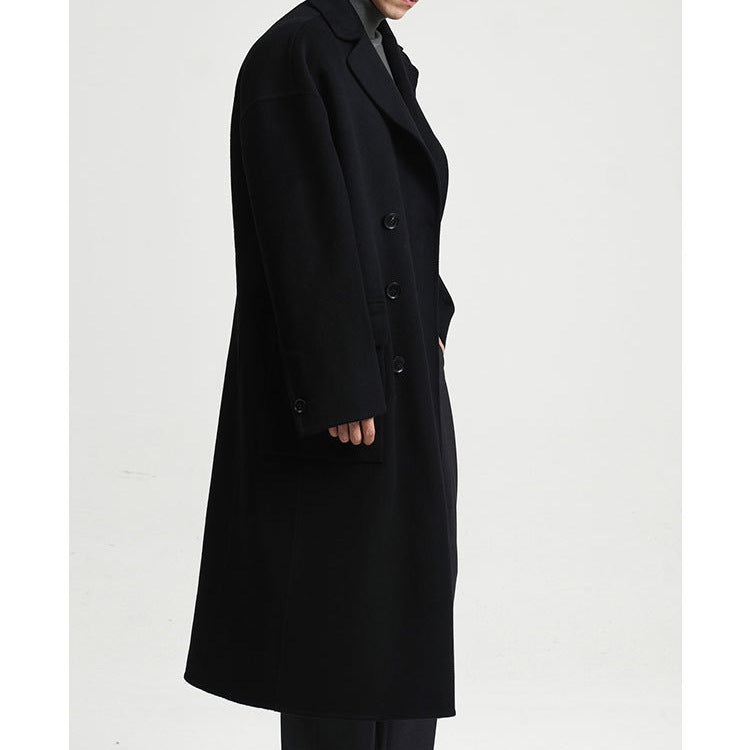 Herren Oversize Doppelreiher Wollmantel mit weitem Schnitt und klassischem Revers Shop Nory