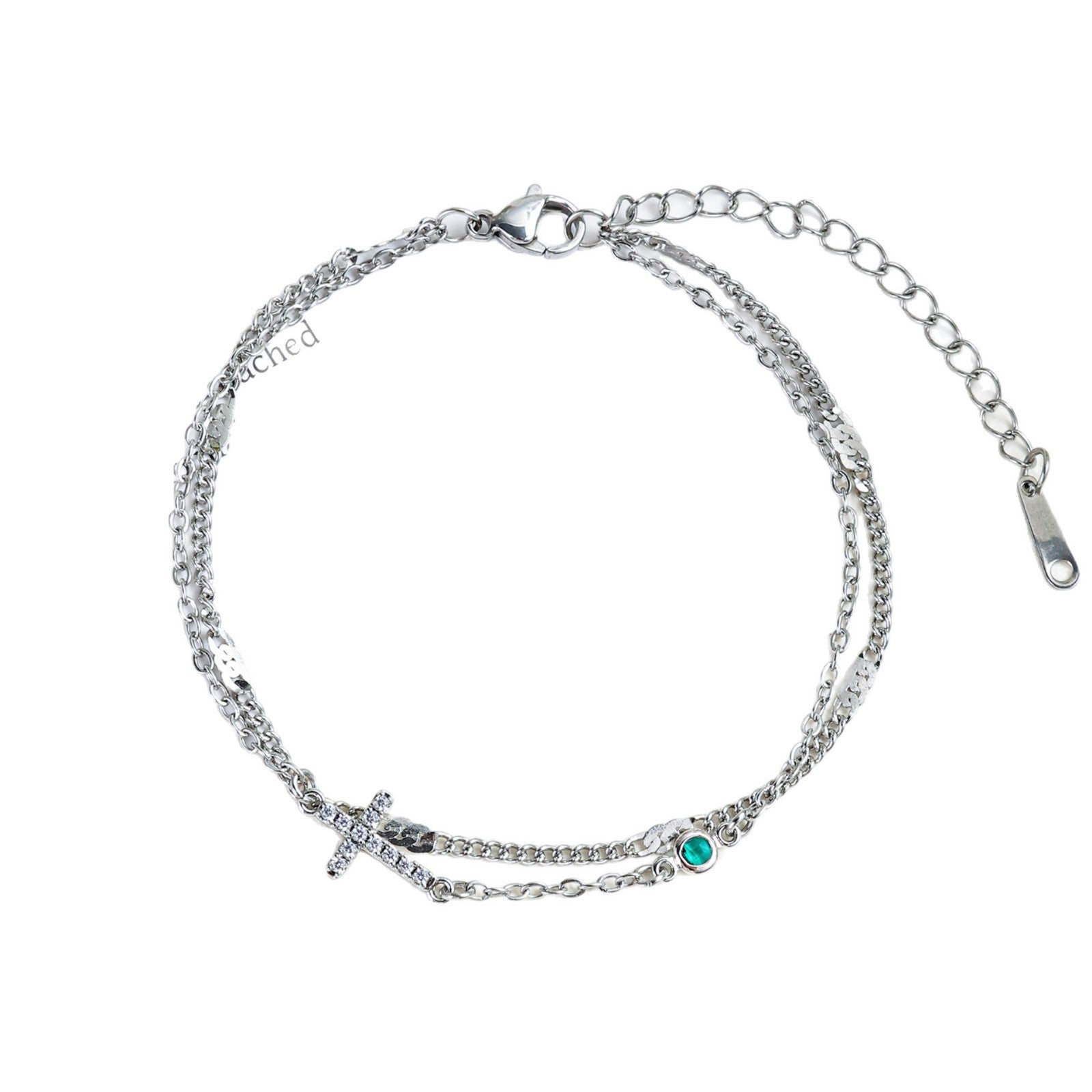 Damenarmband mit christlichem Kreuz und funkelnden Strasssteinen Shop Nory