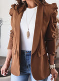 Damen eleganter Blazer mit Puffärmeln und praktischen Taschen