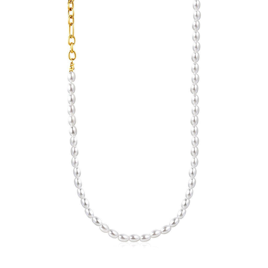 Damen elegante Halskette mit hochwertigen Perlen und feinem Kettendesign Shop Nory