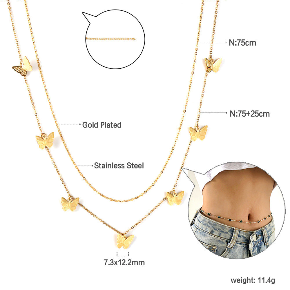 Damen Halskette mit modernen, bunten Augenanhängern aus hochwertigem Edelstahl und goldbeschichtetem Design Shop Nory
