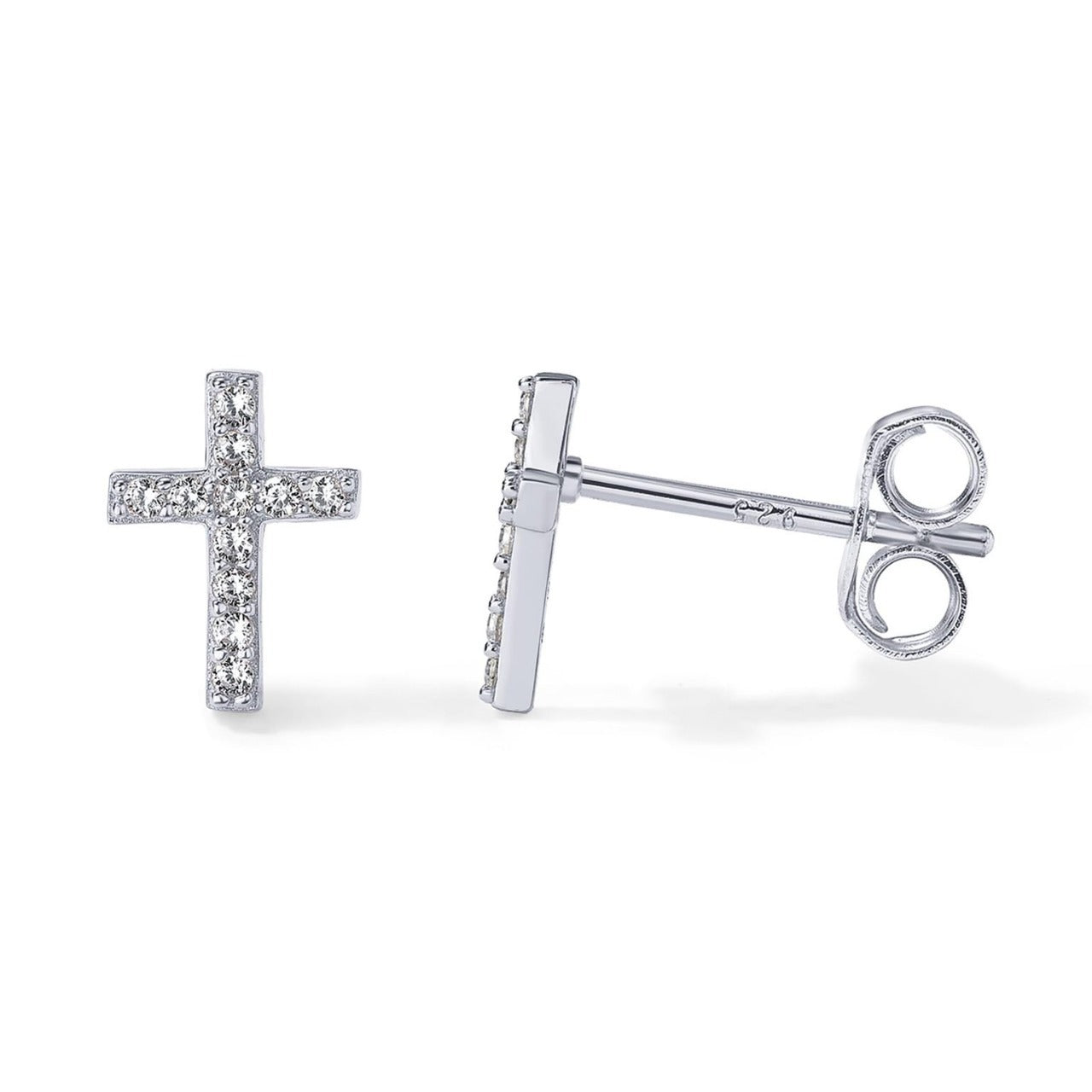Damen Ohrstecker mit strahlendem Kreuzdesign und funkelnden Zirkonia Shop Nory