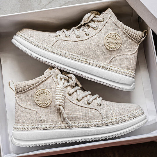 Damen sportive High-Top Sneakers mit elastischen Einsätzen und trendigem Obermaterial Shopnory