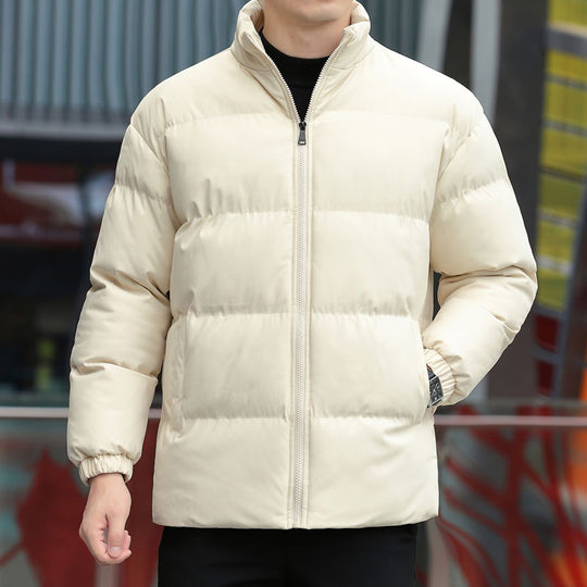 Herren Kurz geschnittene gesteppte Thermojacke mit Stehkragen, Zwei‑Wege Reißverschluss und elastischen Bündchen Shop Nory
