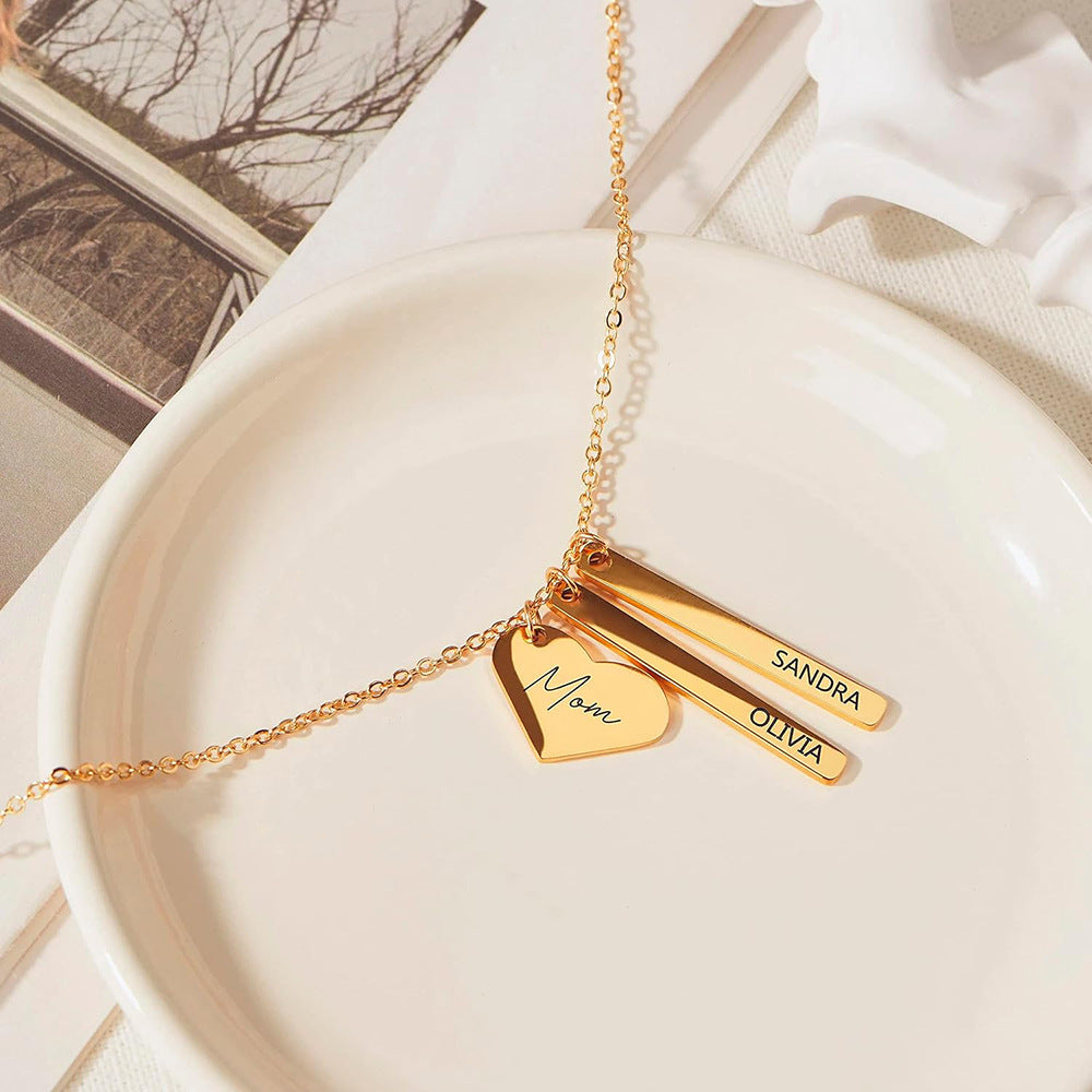 Damen Halskette mit personalisierbarem Herz- und Anhänger-Set Shop Nory