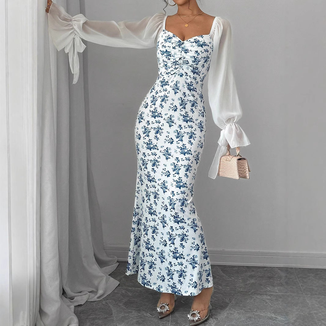 Damen Figurbetontes Maxikleid mit herzförmigem Ausschnitt und geraffter Brust Shop Nory