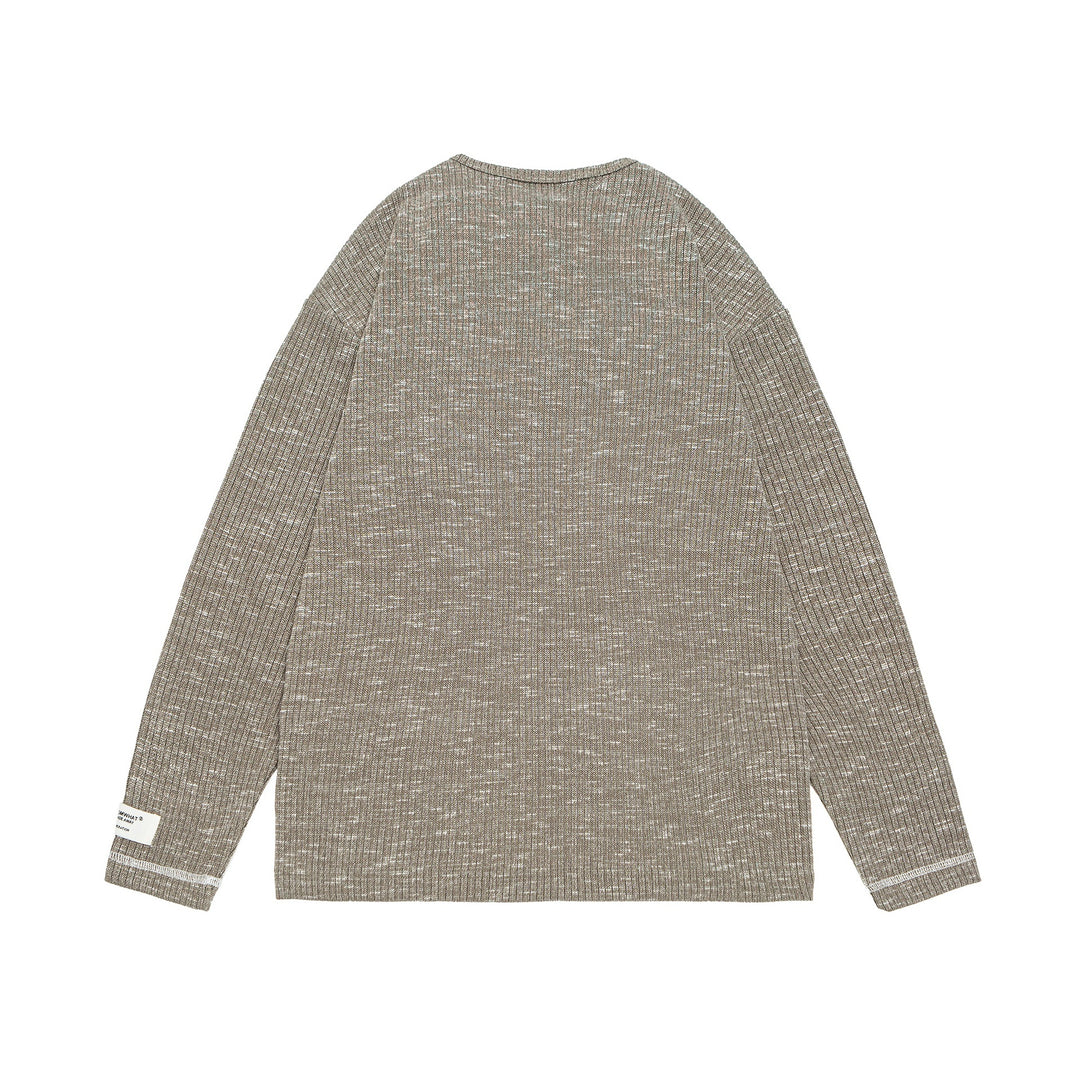 Unisex Gerippter Henley-Pullover mit Knopfleiste und Oversize-Silhouette Shop Nory