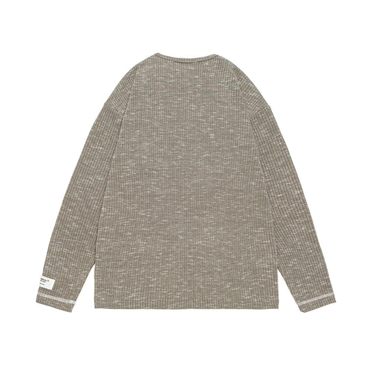 Unisex Gerippter Henley-Pullover mit Knopfleiste und Oversize-Silhouette Shop Nory