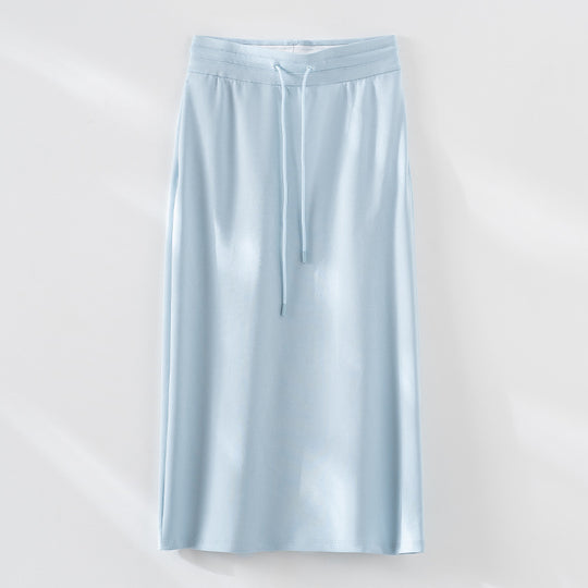 Damen Midirock aus weichem Jersey mit elastischem Bund und Kordelzug Shop Nory