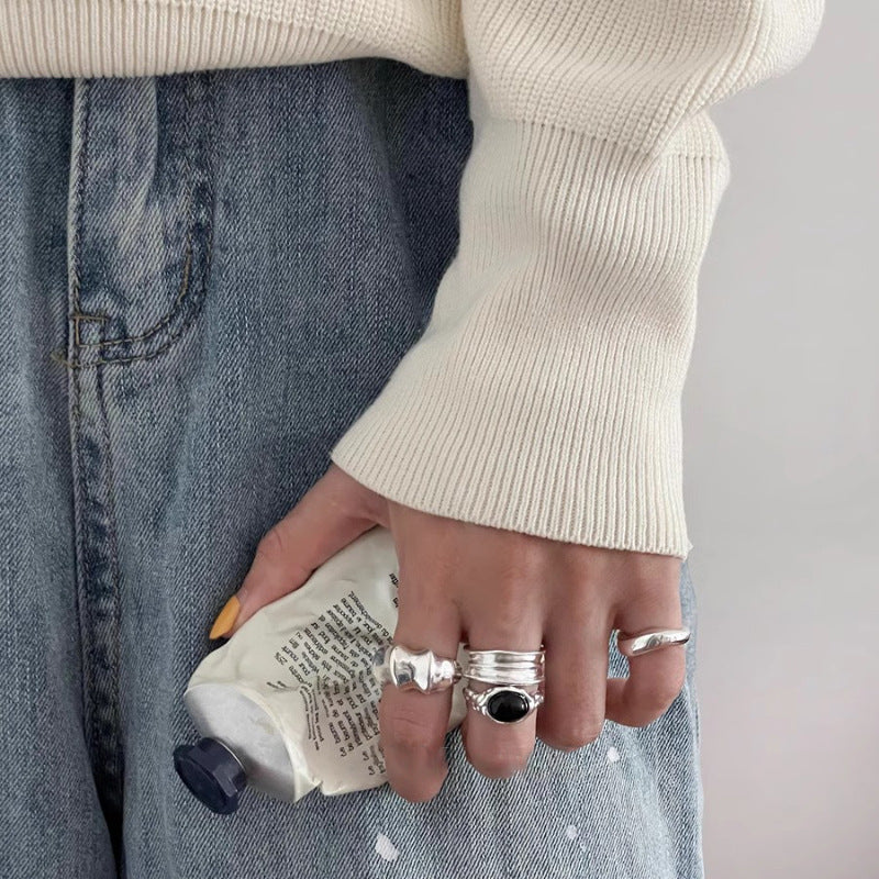 Damen modischer und stilvoller Ring mit geschwungenem Design Shop Nory