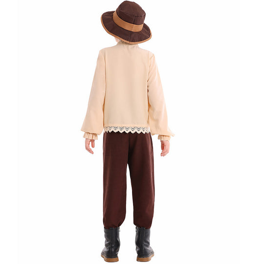 Unisex nan Kinderkostüm Set mit bestickter Paisley-Weste und Rüschenbluse Shop Nory