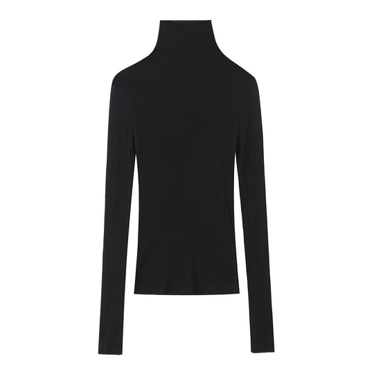 Damen Enganliegendes Langarm-Top mit hohem Rollkragen und Stretch‑Jersey Shop Nory