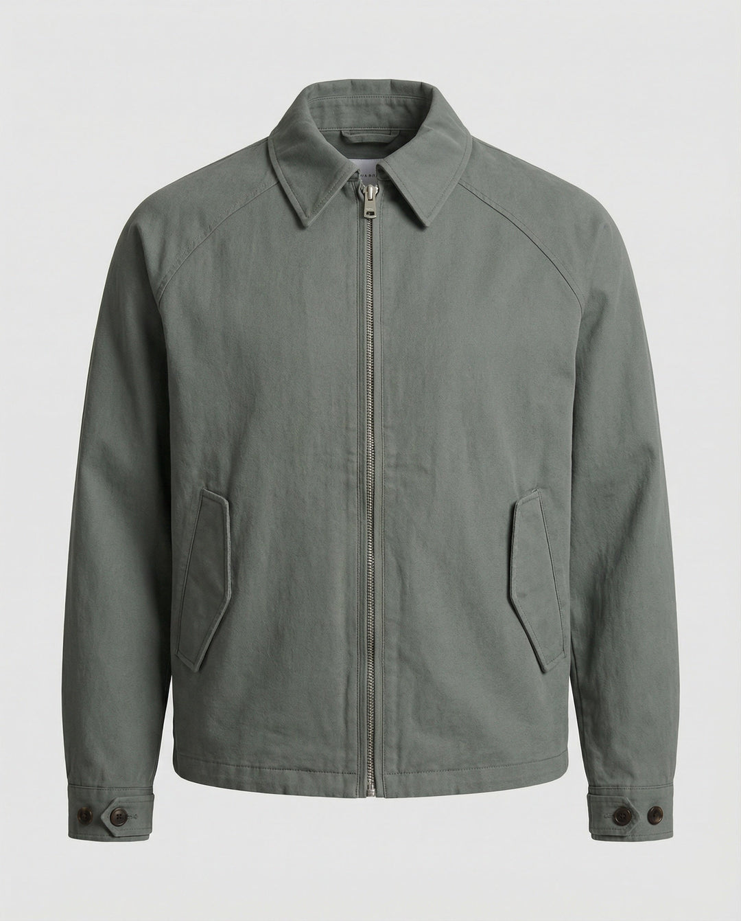Graue Cleanfit Retro Herrenjacke mit Schulterpolstern und Reverskragen